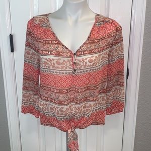 Lucky Brand “Live In Love” Boho Top/Blouse. Sz. Xsmall